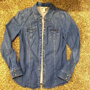 WHBM Long Sleeve Denim Shirt